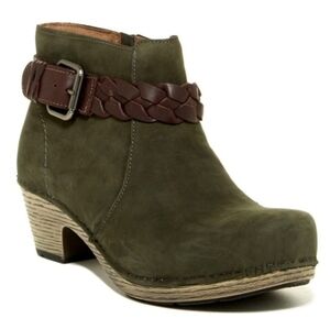 Dansko "Michelle" Milled Nubuck Boot Olive Green | Women's Size 39, 8.5 Or 9